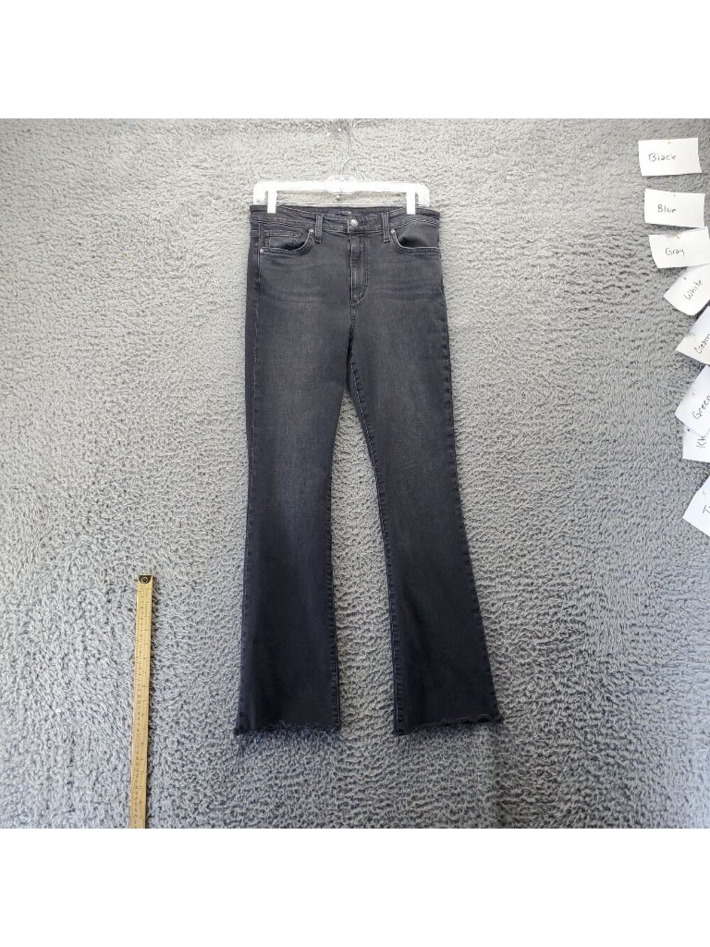 Joes Jeans Womens 28 Black Flared Raw Hem Stretch Denim Made In Mexico